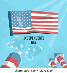 Happy Independence Day United States American Holiday Banner Vector Illustration