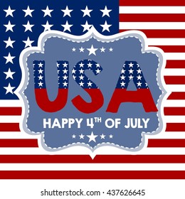 Happy Independence Day, United States of America, 4th of July greeting card template