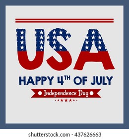 Happy Independence Day, United States of America, 4th of July greeting card template