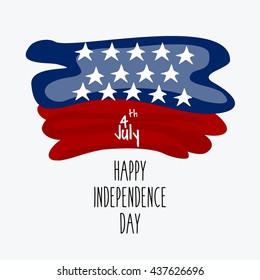 Happy Independence Day, United States of America, 4th of July greeting card template
