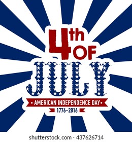 Happy Independence Day, United States of America, 4th of July greeting card template