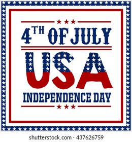 Happy Independence Day, United States of America, 4th of July greeting card template