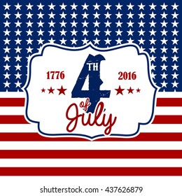 Happy Independence Day, United States of America, 4th of July greeting card template