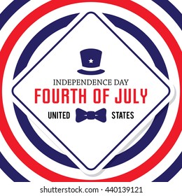 Happy Independence Day, United States of America, 4th of July greeting card template