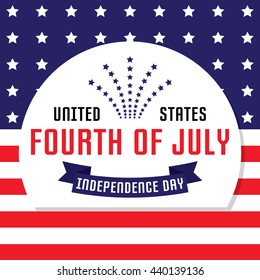 Happy Independence Day, United States of America, 4th of July greeting card template