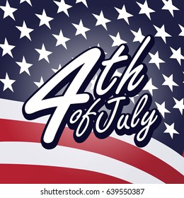 Happy independence day United States of America, 4th of July card with flat design