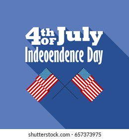 Happy independence day United States of America, 4th of July card with flat design