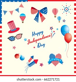 Happy Independence day United states of America design,Memorial day with ornaments for decoration, 4th July