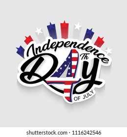 Happy Independence Day, USA, 4 Th Of July. Vector Illustration.