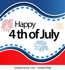 Happy Independence day USA 4 th July. Vector illustration isolated on white background