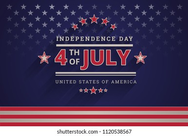 Happy Independence Day USA 4th of July dark blue background - 4th of July USA independence day celebration vector illustration - American design