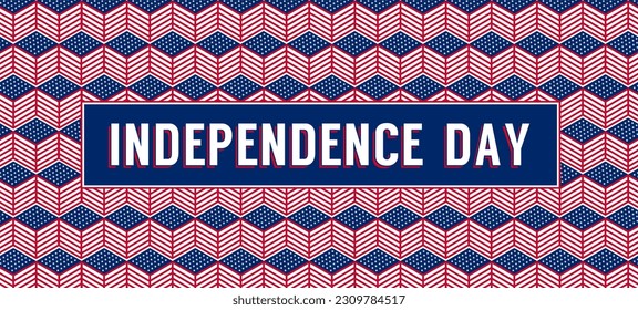 Happy Independence day USA. 4th of July. Vector banner, greeting card, invitation, poster, flyer with text.