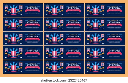 happy independence day usa 4th july banner vector flat design