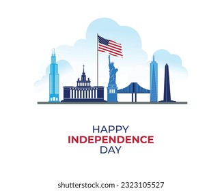 Happy Independence Day of the USA. 4th of July. Holiday concept. Template for background, banner, poster, card. Vector illustration.
