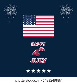Happy independence day of USA. 4th of July. Biggest day of USA history. Vector Eps file