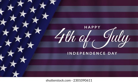 Happy Independence Day USA background with united states flag. 4th of july banner, greeting card. Vector illustration