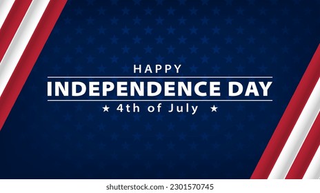 Happy Independence Day USA background with united states flag. 4th of july banner, greeting card. Vector illustration