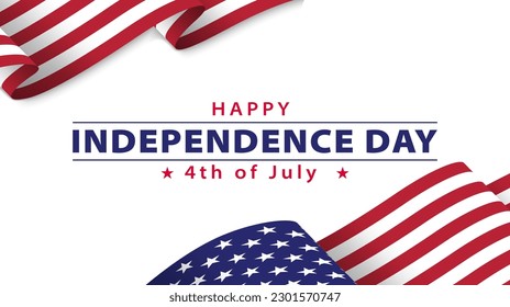 Happy Independence Day USA background with united states flag. 4th of july banner, greeting card. Vector illustration