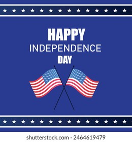 Happy Independence Day USA background with united states flag. 4th of july banner, greeting card. Vector illustration.