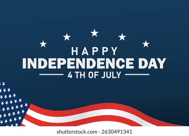 Happy Independence Day USA background with United States flag and stars. 4th of July banner, greeting card.