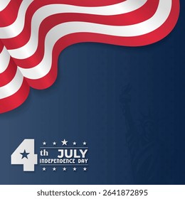 Happy Independence Day USA background with united states flag. 4th of july banner