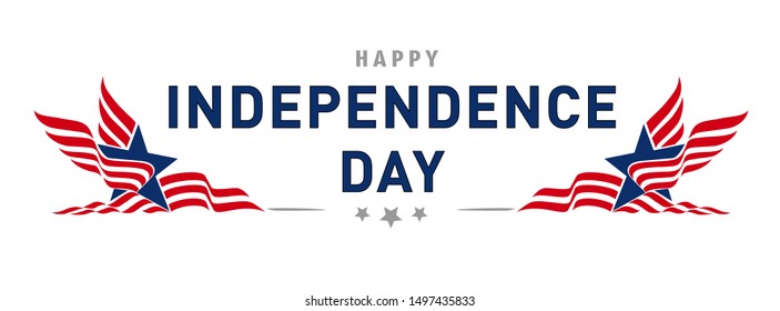 Happy Independence Day of USA. Usa Independence Day banner. Vector Image