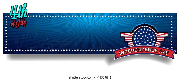 Happy Independence day USA banner. creative vector header or banner for 4th of July Independence Day of USA with nice and creative illustration in a background.
