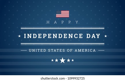 Happy Independence Day USA Blue Background With The United States Flag. 4th Of July USA Independence Day Celebration Vector Illustration