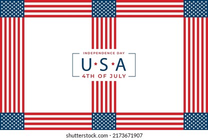 Happy Independence day of USA card with red paper cut style on color background for festive national anniversary of USA, on July 4