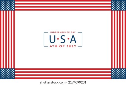 Happy Independence day of USA card with red paper cut style on color background for festive national anniversary of USA, on July 4