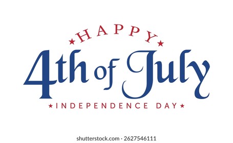 Happy Independence day usa celebration banner with 4th of july lettering vector illustration.