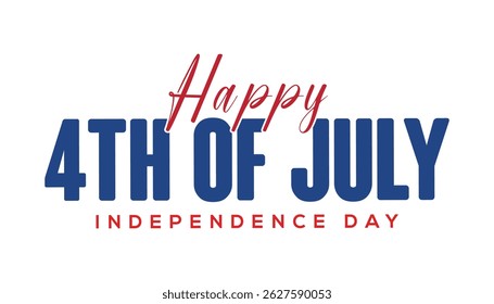 Happy Independence day usa celebration banner with 4th of july lettering vector illustration.