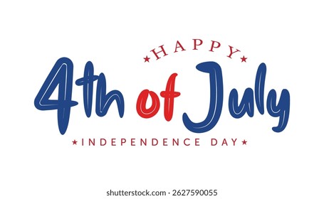 Happy Independence day usa celebration banner with 4th of july lettering vector illustration.