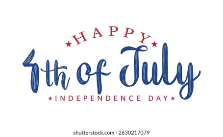 Happy Independence day usa celebration banner with 4th of july lettering vector illustration.