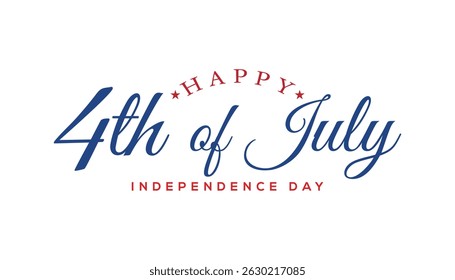 Happy Independence day usa celebration banner with 4th of july lettering vector illustration.