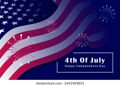 Happy Independence Day USA - Festive Waving Flag Design