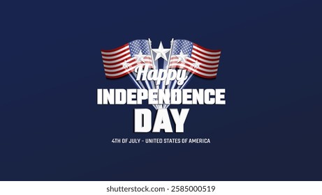 Happy Independence Day with usa flag Vector Illustration.Fourth of July. suitable for banner and greeting card.
