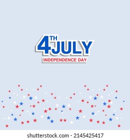 Happy Independence day USA illustration with star and usa flag color. 4th July