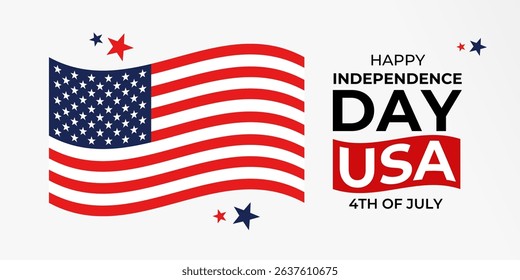 Happy Independence day USA template vector. 4th of July background illustration design