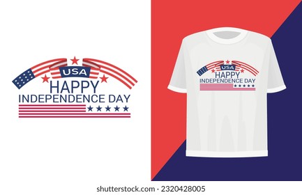 Happy Independence day USA T-shirt Design. Custom T-shirt Design. Vector Files. 