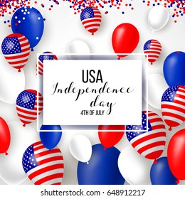 Happy independence day of USA (United States of America) 4 Fourth of July celebration banner, greeting card design with stripes, stars. USA freedom background. USA. Liberty. Independence day USA.