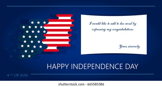 Happy Independence Day of the USA. Vector banners in modern style. 4th of July