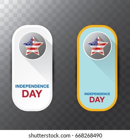 Happy Independence Day USA vector label isolated on transparent background. 4th july american holiday design elements.