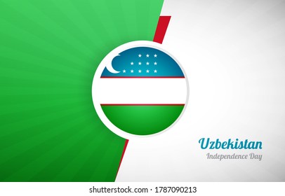 Happy independence day of Uzbekistan greeting background. Abstract Uzbekistan country flag illustration