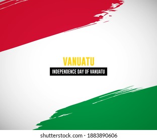 Happy independence day of Vanuatu with classic watercolor splash background
