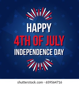 Independence Day Usa Blue Background Greeting Stock Vector (Royalty ...