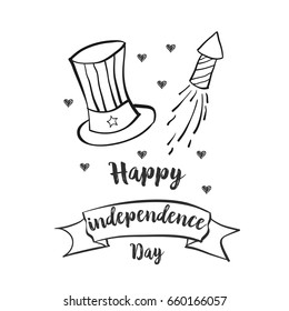 Happy independence day vector hand draw collection