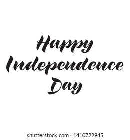 Happy Independence Day. Vector illustration. Hand drawn text lettering for Independence Day in USA. Script. Calligraphic design for print greetings card, sale banner, poster. EPS10