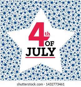 Happy Independence Day vector illustration. 4th of July greeting card with blue stars on white background.