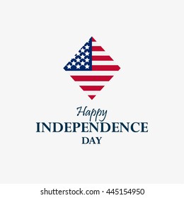 Happy independence day vector illustration. Flag in rhombus. 